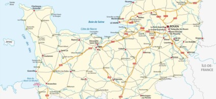Mapa de Normandía